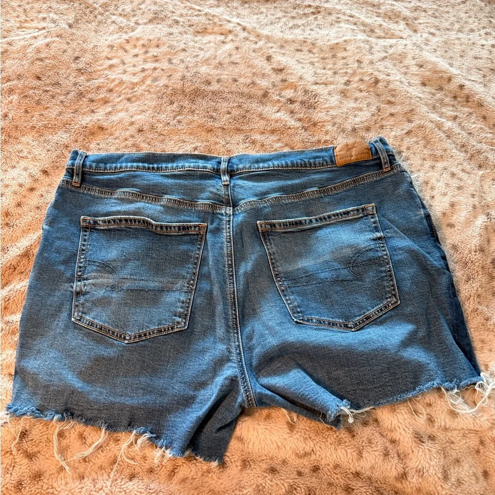 American Eagle Outfitters Distressed Denim Cutoff Shorts - Blue - Picture 2 of 3